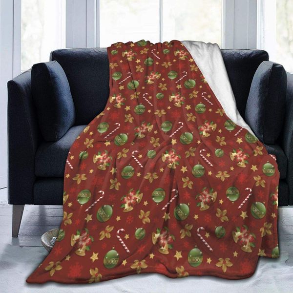 

blanket flannel fleece blanket christmas theme red background with pine gifts lightweight super soft cozy bed blanket sofa