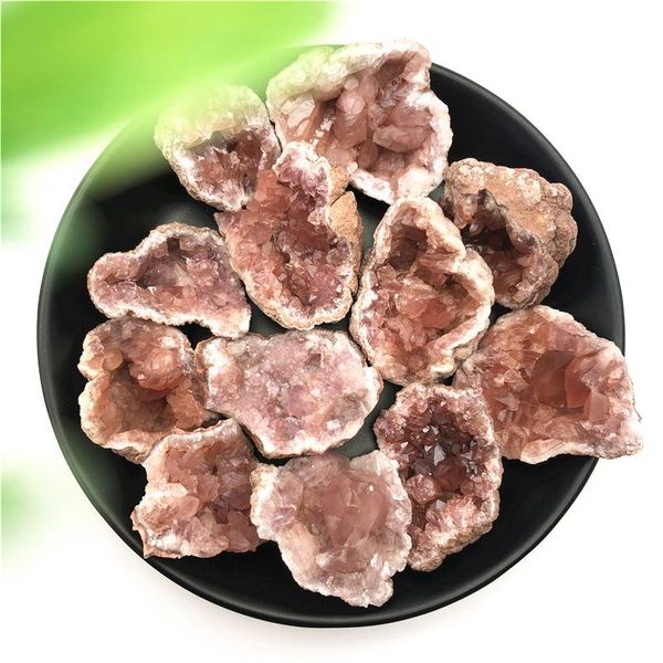 

decorative objects & figurines 1pc natural argentina pink amethyst geode quartz crystal cluster reiki healing home decor stones and minerals