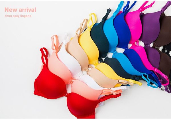 

bras fashion simple push up bra front button candy color a b c cup women underwear brassiere lingerie bralette, Red;black