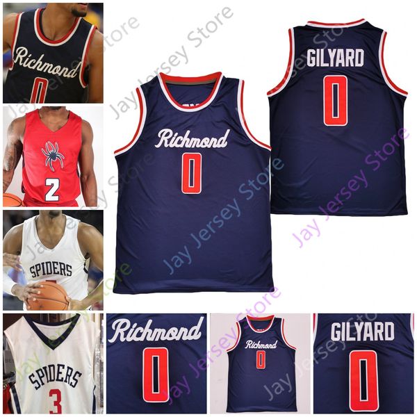 Custom 2021 Richmond Spiders Basketball Jersey Колледж NCAA Джейкоб Гильярд Ник Шерод Блейк Фрэнсис Натан Кайо Грант Голден Джонни Ньюман Коннор Крэбтри