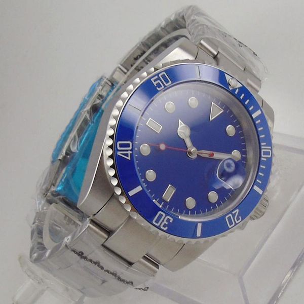 

wristwatches 40mm sterile dial sapphire glass ceramic bezel miyota 8215 automatic movement men's watch, Slivery;brown