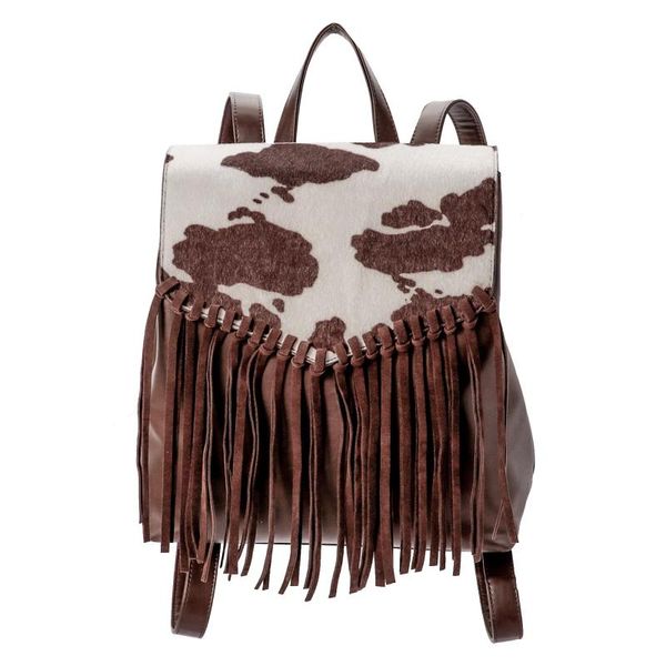 

backpack celela concealed carry hairon cow pattern fringe women's men's