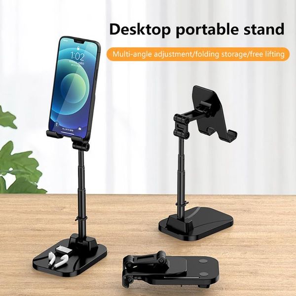 

cell phone mounts & holders adjustable foldable aluminum alloy holder anti-slip stand base for 4-12.9 inch cellphone tablet