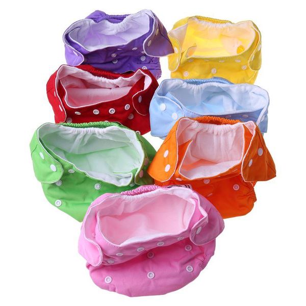 

cloth diapers set of 7pcs washable baby diaper adjustable infant nappy reusable soft covers fluff version