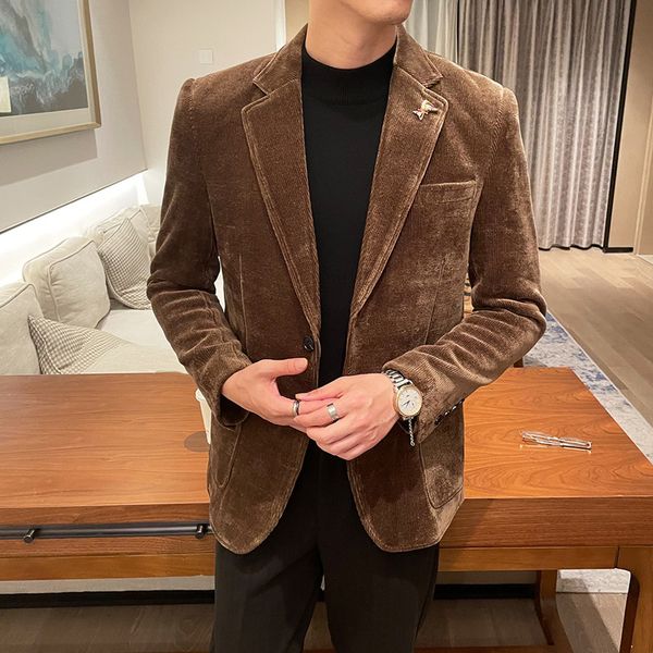 

men's suits & blazers fall british men's suit retro-velvet casual thin banquet jacket size s-xxxl bsfu, White;black