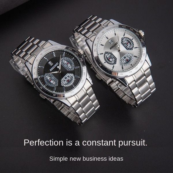 

wristwatches bogewei genuine waterproof luminous men 's watch versatile korean style trendy couple fully automatic machine quartz core, Slivery;brown