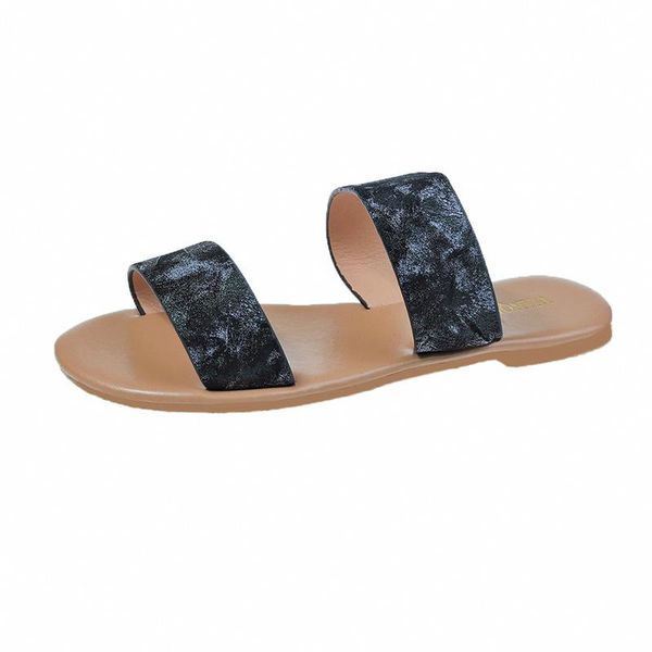 

slippers 2021 women flip flop snake double layer sandals flat bottom ladies beach shoes outdoor travel fashion wild student, Black