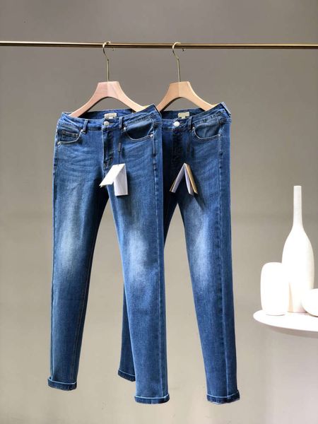 

chain decoration women's autumn slim pants, Blue