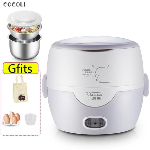 

220v lunch box container portable electric heating warmer heater rice dinnerware sets for home dropship