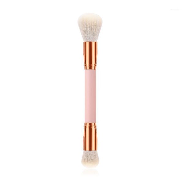 

saiantth pink single makeup brushes double head powder loose brush cosmetic tool face beauty aluminum tube professional1