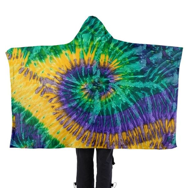 

men's hoodies & sweatshirts winter tie-dye hooded fleece blanket home furnishing lazy cloak trendy homewear, Black