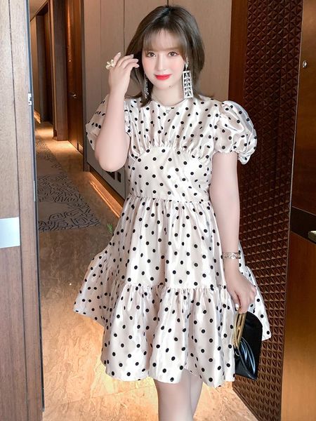 

casual dresses round neck bubble sleeve adjustable bandage color bump dress 2021 summer, Black;gray