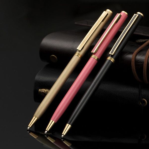 

ballpoint pens simple metal pen creative advertising gift luxury office signature school writing stationery, Blue;orange
