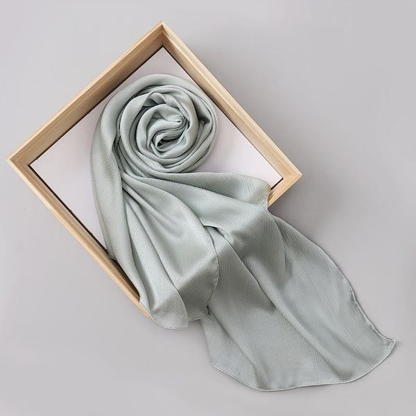 

scarves 1 pc medine silk hijabs fashion trendy crinkled women satin spots design shawls, Blue;gray
