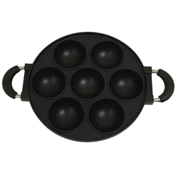 

baking & pastry tools 7 hole cooking cake pan cast iron omelette non-stick pot breakfast egg cooker mold kitchen cookware