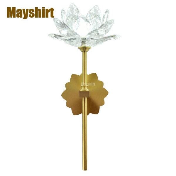 

wall lamp k9 crystal lotus copper led light chinese classical living room deco bedroom zen aisle dining fixture