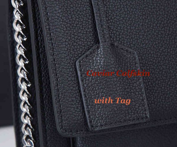 

designer caviar calfskin leather chain shoulder bags women's handbags with straps crossbody bag more colors genuine leathers