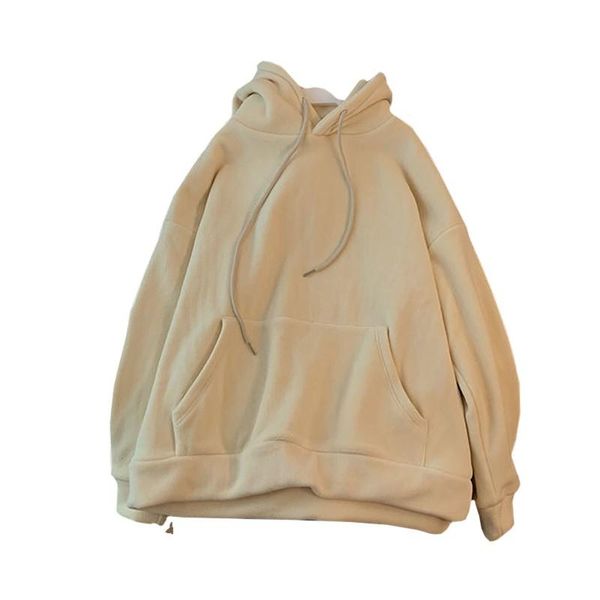 

women's hoodies & sweatshirts winter arrival commute women hoodie double-sided polar fleece sweatshirt keep warm solid harajuku pullove, Black