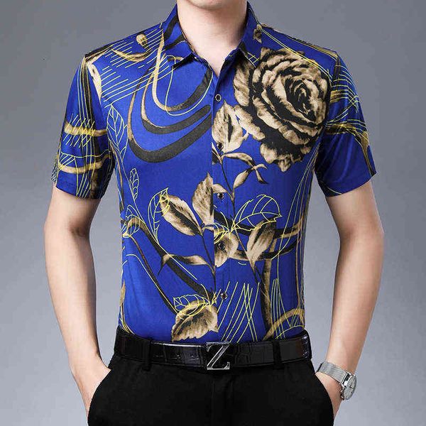 

shanghai 2021 summer korean slim fit printed shirt men's fashion, White;black
