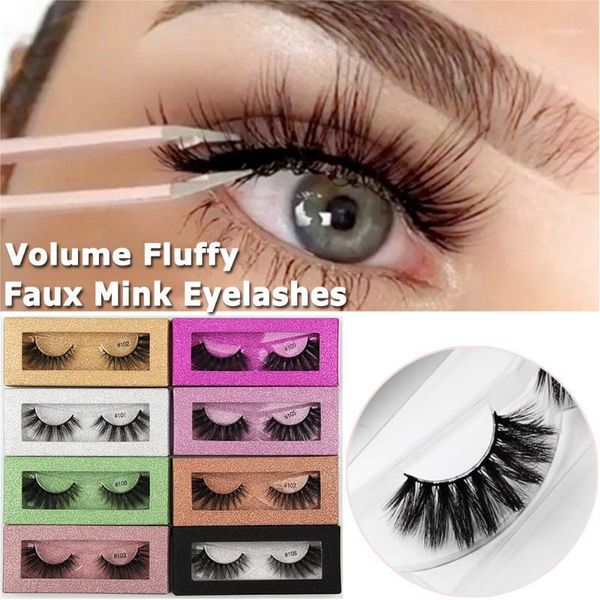 

pair faux mink eyelashes 3d lashes dramatic thick cross high volume fluffy false for extension makeup tools1