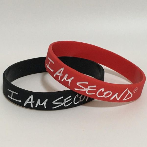 

tennis 1pc i am second silicone rubber bracelet wristband keychain, Golden;silver