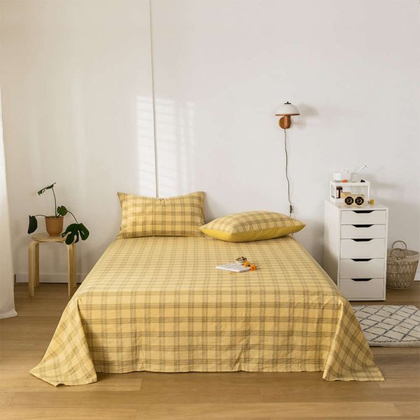 

check bed pure cotton yarn dyed washed single pillow case 1.2 / 1.6 1.8 2.0 2.5 2.7
