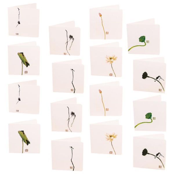 

set 80 pcs classic chinese style greeting cards folding (white green)