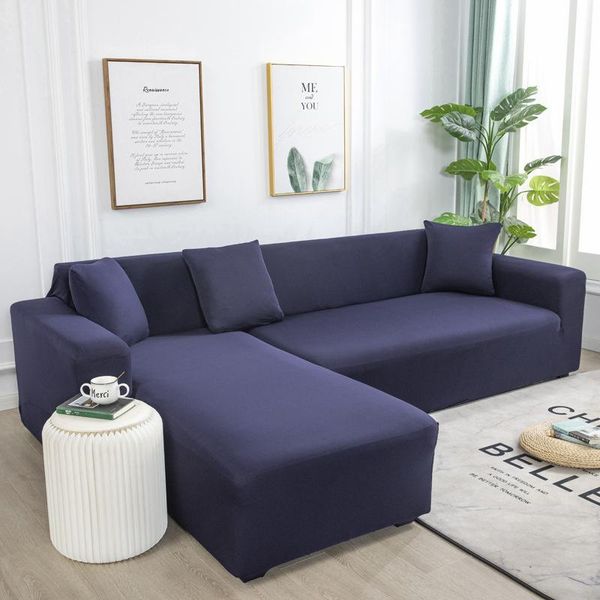 

chair covers elastic solid color sofa cover for living room polyester all-inclusive protector l-shape corner couch 1/2/3/4 seater