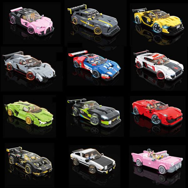

assembled toys full crown compatible with lego sports car, assembled car model, small particle building block toys for children