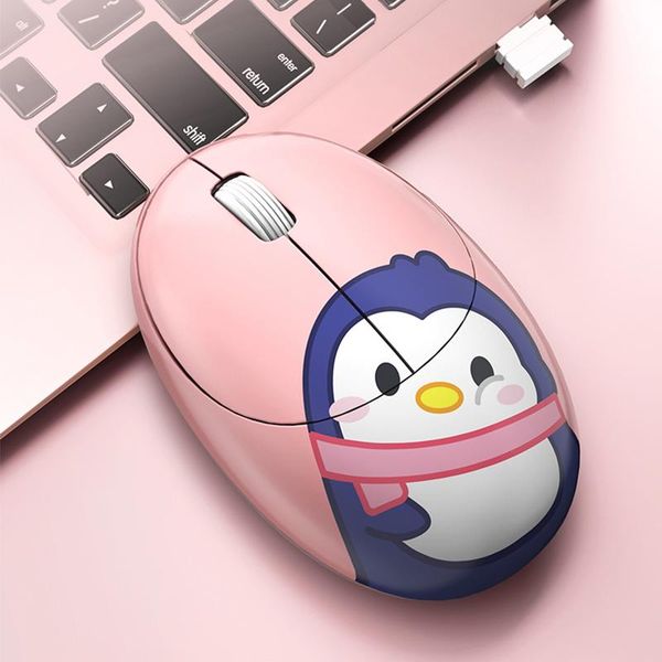 

mini pc mouse wireless gaming deskoffice computer protable 2.4g optical for laptablet pink 1600 dpi mice