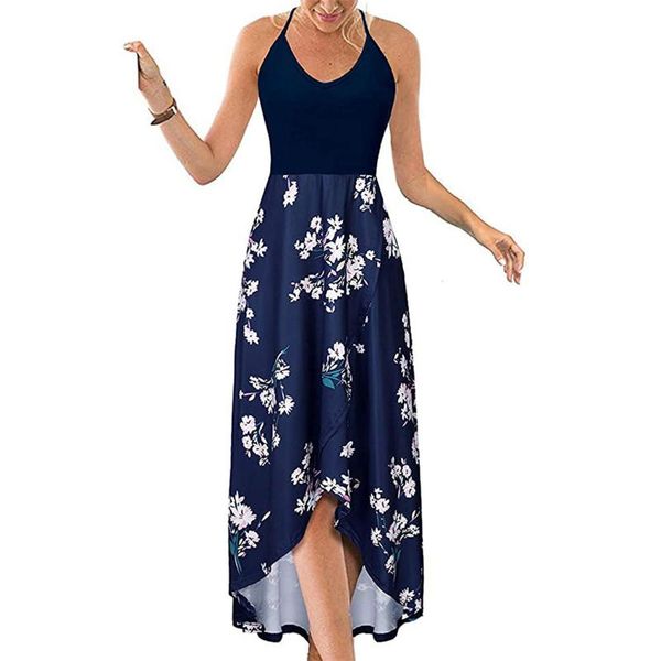 

casual dresses women bohemian floral plus size 5xl ladies summer spaghetti strapless v neck patchwork long maxi party dress vestidos, Black;gray
