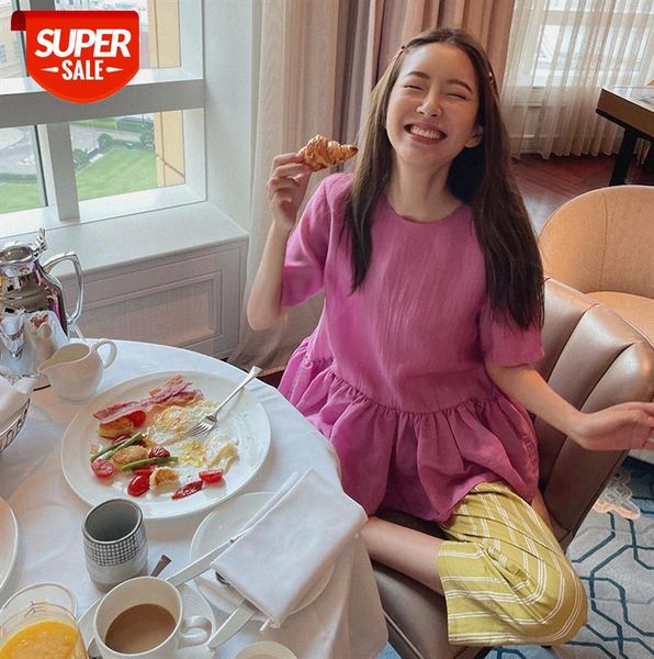 

[raspberry t-shirt] white is the yi name pink and age-reducing ruffled tencel red baby shirt #ry80, Black;gray