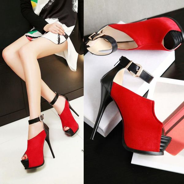 

european and american fashion big size bride wedding shoes nightclub frosted ultra high with fish mouth sandals. sandals, Black