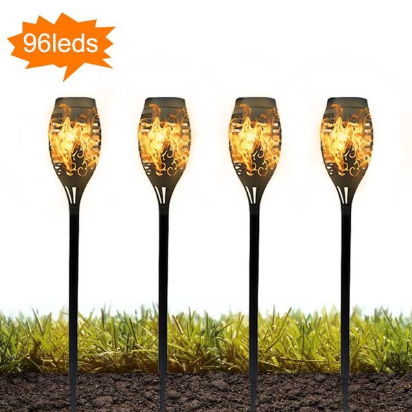 

lawn led waterproof lamp decoration outdoors warm white street light flame solar energy automatic control lamps