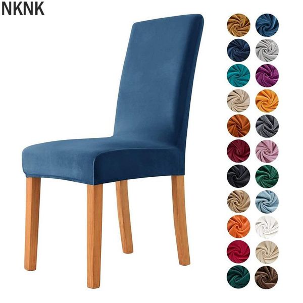 

blue velvet chair cover spandex elastic slipcover dining covers stretch case for room party wedding decor