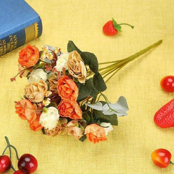 

decorative flowers & wreaths 21 heads 1 bouquet artificial rose peony tea autumn silk fake for diy vivid living room home party wedding deco