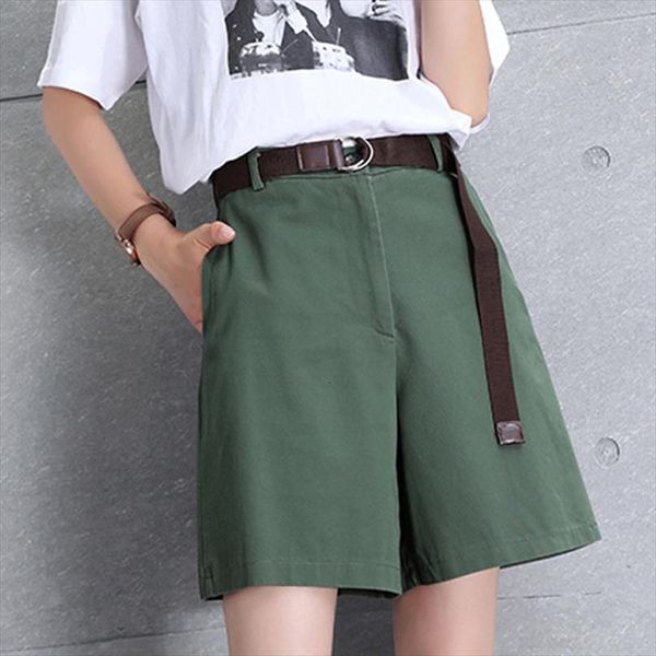 

casual summer with sashes womens short all match solid color high waist plus size harem female ladies bottom, White;black