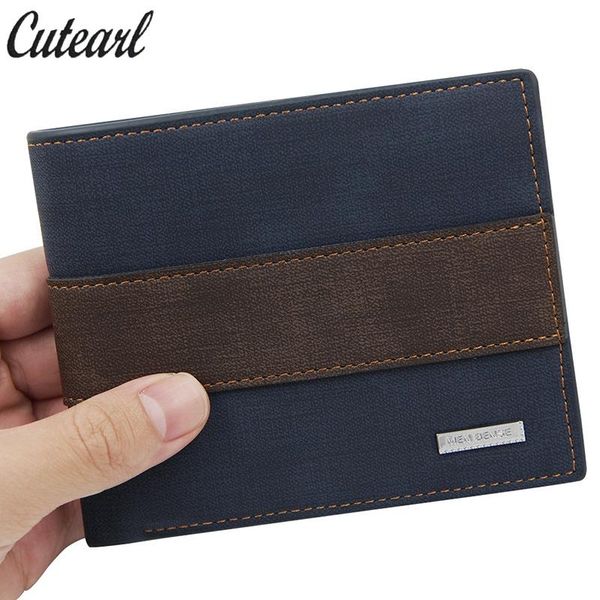 

vintage short wallet men's korean youth patchwork soft trend purse coin card holder leather 3 fold money bag mortal kombat 2021 wallets, Red;black