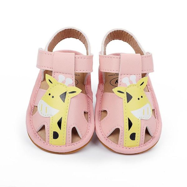 

giraffe baby sandals for kids boys girls summer beach cute cartoon non-slip infant born footwear, Black;red
