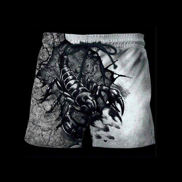 

men's shorts mens elastic waist scorpio tattoo 3d print summer beach streetwear harajuku casual quick dry baggys 002, White;black
