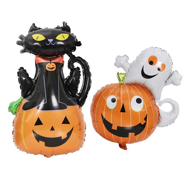 

party decoration 1pc halloween balloons pumpkin ghost aluminum foil diy children's room dress up balloon wd0420