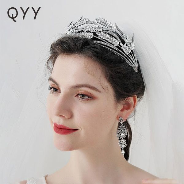 

hair clips & barrettes qyy rhinestone wedding crown jewelry bridal headpiece tiaras and crowns for women accessories bride headdress gift, Golden;silver