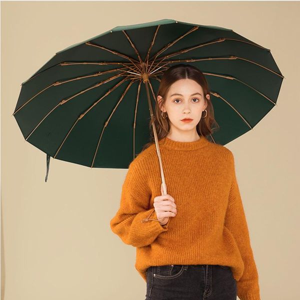 

umbrellas 2021 16-bone aluminum alloy umbrella manual three-fold for women sunshade classical temperament parasol