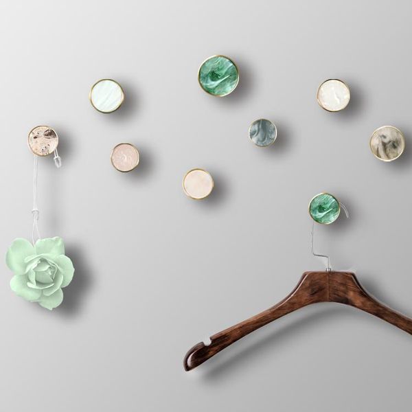 

hangers & racks minimalist wall hanger marble metal brass frame wardrobe drawer handle home entrance decoration hanging pure copper