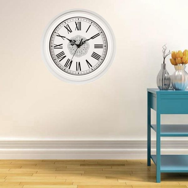 

roman numerals wall clock mute decorative hanging art decor for home office living room bedroom clocks