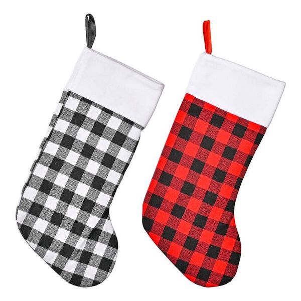 

christmas decorations plaid stockings candy bag xmas stocking for family country rustic personalized holiday indoor hanging