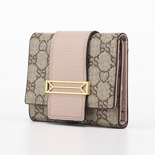 

sole by designer new leather short wallet for women purse, Brown;gray