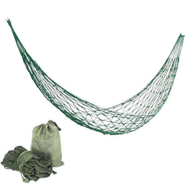 

outdoor camping hanging bed mesh hammock flat comfortable thick nylon rope single tents and shelters