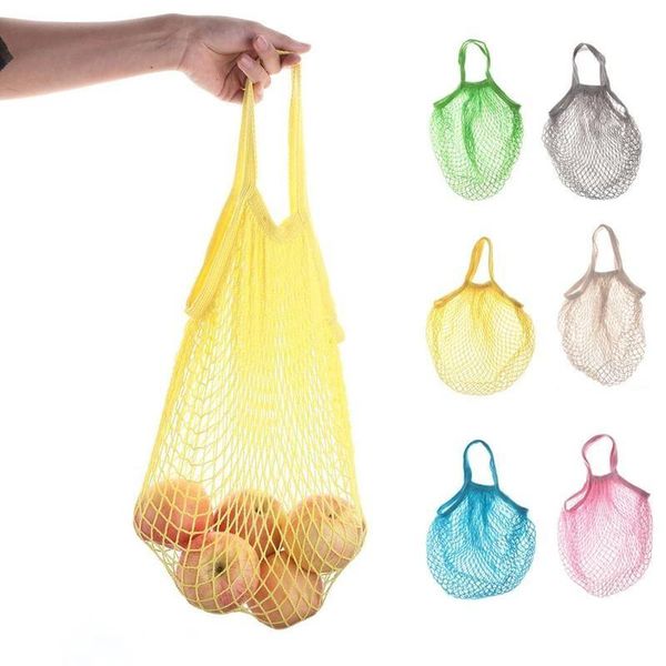 

storage bags 1pc cotton mesh bag organic net shopping fruit beach short withdrawal supermarket