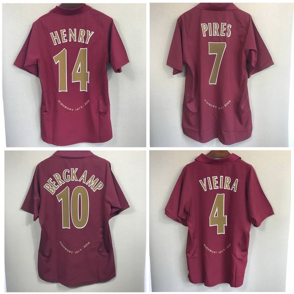 

fans tees retro soccer shirt gunner 2005 2006 highbury away maroon wine football kit thierry henry patrick vieira robert pires dennis bergk, Black